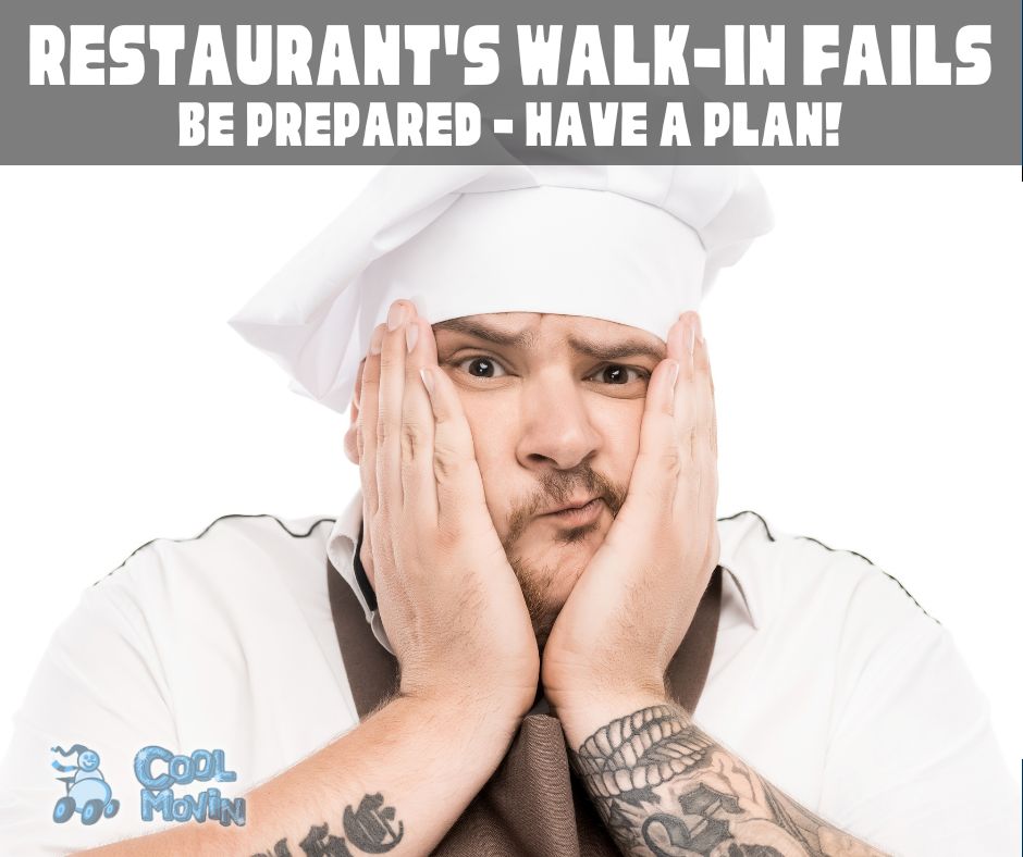 distraught chef dealing with restaurant walk-in failure